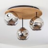 Ripoll ceiling light, globe light Ecru, black, 3-light sources
