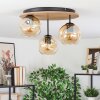 Ripoll ceiling light, globe light Ecru, black, 3-light sources