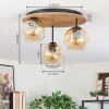 Ripoll ceiling light, globe light Ecru, black, 3-light sources