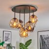 Ripoll ceiling light, globe light Amber, Smoke-coloured, 5-light sources