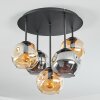 Ripoll ceiling light, globe light Amber, Smoke-coloured, 5-light sources