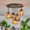 Ripoll ceiling light, globe light Amber, Smoke-coloured, 5-light sources
