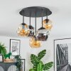 Ripoll ceiling light, globe light Amber, Smoke-coloured, 5-light sources