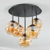 Ripoll ceiling light, globe light Amber, 5-light sources