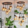 Ripoll ceiling light, globe light Amber, clear, 5-light sources