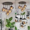 Ripoll ceiling light, globe light chrome, clear, Smoke-coloured, 5-light sources