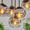 Ripoll ceiling light, globe light chrome, clear, Smoke-coloured, 5-light sources