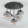 Koyoto ceiling light, globe light 41 cm clear, Smoke-coloured, 5-light sources