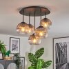 Koyoto ceiling light, globe light 41 cm clear, Smoke-coloured, 5-light sources