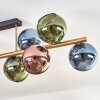 Koyoto ceiling light, globe light gold, black, 10-light sources