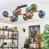 Koyoto ceiling light, globe light gold, black, 10-light sources