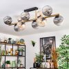 Koyoto ceiling light, globe light gold, black, 10-light sources