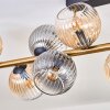 Koyoto ceiling light, globe light gold, black, 10-light sources