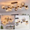 Koyoto ceiling light, globe light gold, black, 10-light sources