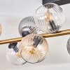 Koyoto ceiling light, globe light gold, black, 10-light sources