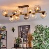 Koyoto ceiling light, globe light gold, black, 10-light sources