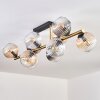 Koyoto ceiling light, globe light gold, black, 10-light sources