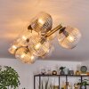 Koyoto ceiling light, globe light gold, black, 10-light sources