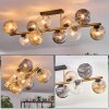 Ripoll ceiling light, globe light gold, black, 10-light sources