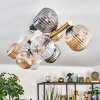 Ripoll ceiling light, globe light gold, black, 10-light sources