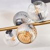 Ripoll ceiling light, globe light gold, black, 10-light sources