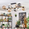 Ripoll ceiling light, globe light gold, black, 10-light sources