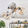 Ripoll ceiling light, globe light gold, black, 10-light sources