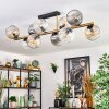 Ripoll ceiling light, globe light gold, black, 10-light sources