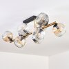 Ripoll ceiling light, globe light gold, black, 10-light sources