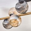 Ripoll ceiling light, globe light gold, black, 10-light sources