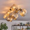 Ripoll ceiling light, globe light gold, black, 10-light sources