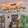 Ripoll ceiling light, globe light gold, black, 10-light sources