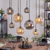 Ripoll hanging light, globe light, pendant light Amber, Smoke-coloured, 8-light sources