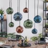 Ripoll hanging light, globe light, pendant light blue, green, coppery, 8-light sources