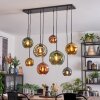 Ripoll hanging light, globe light, pendant light blue, gold, green, coppery, 8-light sources