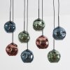 Ripoll hanging light, globe light, pendant light blue, green, coppery, 8-light sources