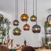 Koyoto hanging light, globe light, pendant light blue, gold, green, coppery, 6-light sources
