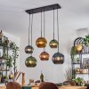 Koyoto hanging light, globe light, pendant light blue, gold, green, coppery, 6-light sources