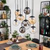 Gastor hanging light, globe light, pendant light Amber, clear, Smoke-coloured, 8-light sources