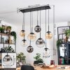 Gastor hanging light, globe light, pendant light Amber, clear, Smoke-coloured, 8-light sources