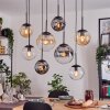 Gastor hanging light, globe light, pendant light Amber, clear, Smoke-coloured, 8-light sources