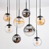 Gastor hanging light, globe light, pendant light Amber, clear, Smoke-coloured, 8-light sources