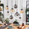 Gastor hanging light, globe light, pendant light Amber, clear, Smoke-coloured, 8-light sources