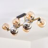 Koyoto ceiling light, globe light gold, black, 10-light sources