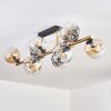 Ripoll ceiling light, globe light gold, black, 10-light sources