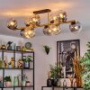 Ripoll ceiling light, globe light gold, black, 10-light sources