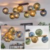 Koyoto ceiling light, globe light gold, black, 10-light sources