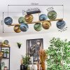 Koyoto ceiling light, globe light gold, black, 10-light sources