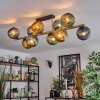Koyoto ceiling light, globe light gold, black, 10-light sources