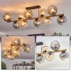 Ripoll ceiling light, globe light gold, black, 10-light sources